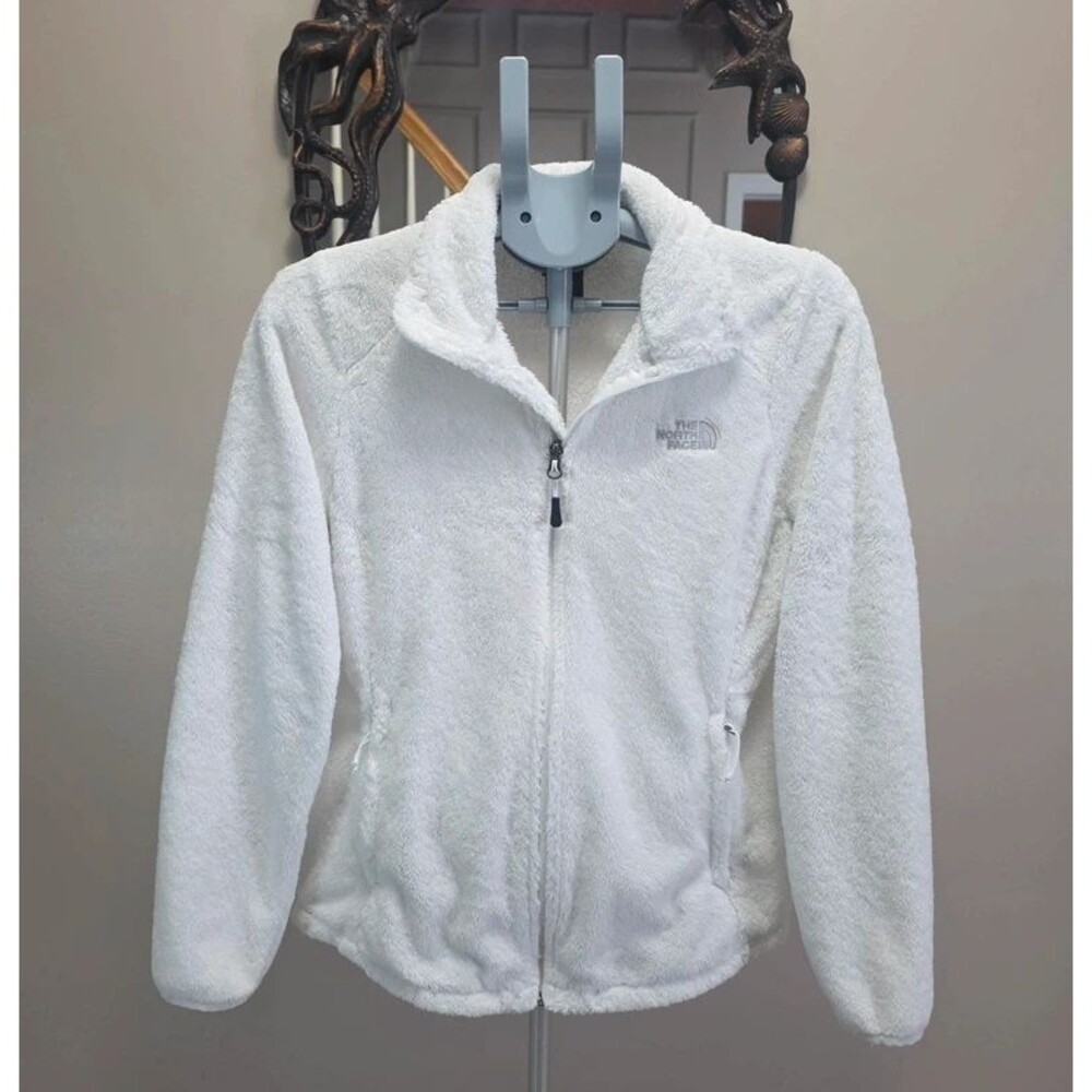 The North Face Osito Fleece Jacket Womens M White Full Zip High Pile Soft Plush